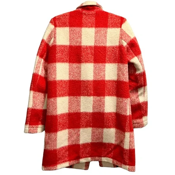 Scotch and Soda Maison Scotch Bonded Wool Cocoon Check Trench Coat Jackets Coats